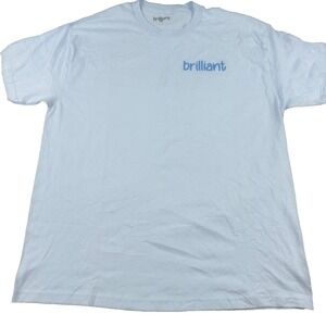 Brilliant Mens Logo Graphic T-Shirt XL‎ Light Blue Short Sleeve Crew Neck